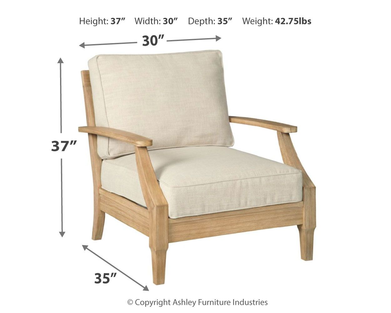 Clare View - Beige - Lounge Chair w/Cushion
