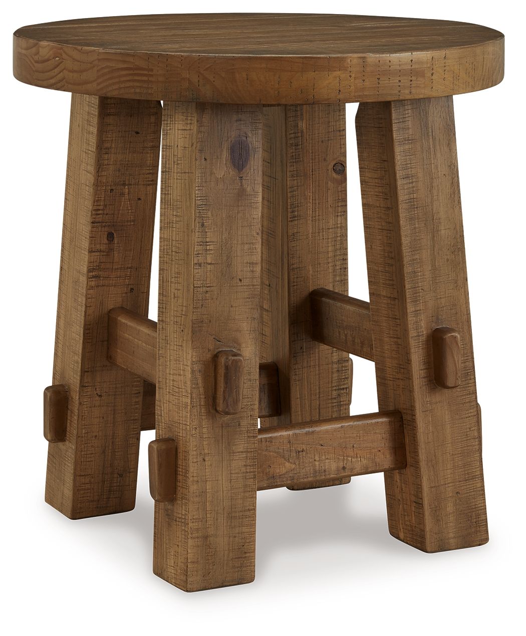 Mackifeld - Round End Table - Warm Brown