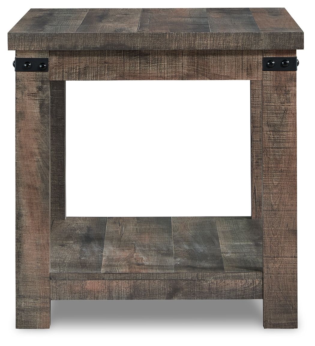 Hollum - Square End Table - Rustic Brown