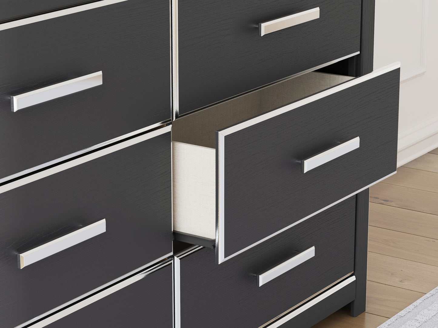 Zuraleus - Black - Six Drawer Dresser