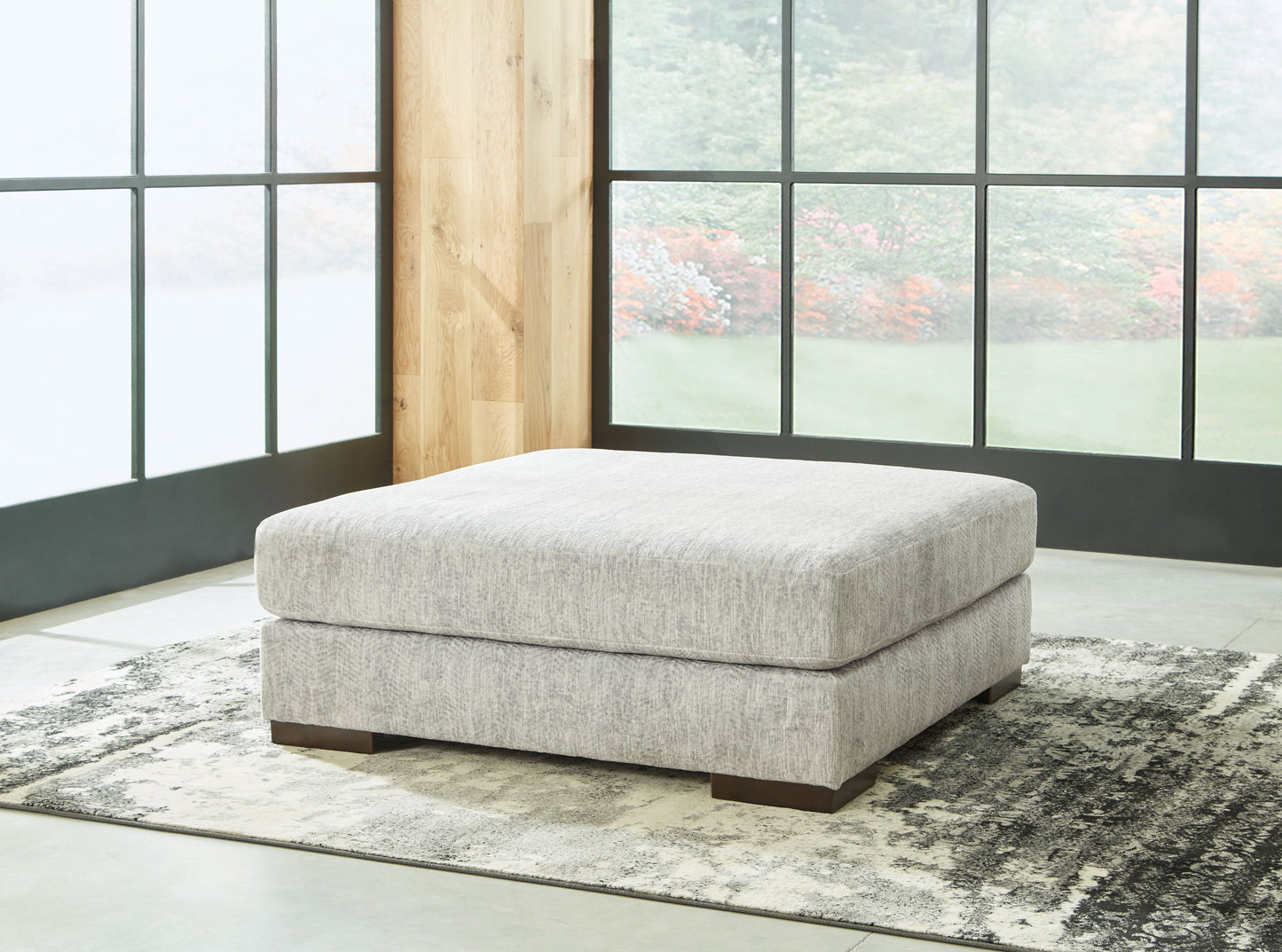 Regent Park - Oversized Accent Ottoman - Pewter
