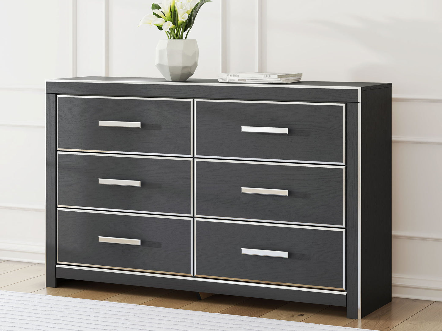 Zuraleus - Black - Six Drawer Dresser