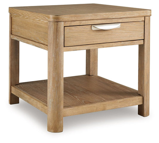 Rencott - Rectangular End Table - Light Brown