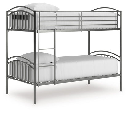 Lanceburg - Twin/Twin Bunk Bed With Ladder - Gray