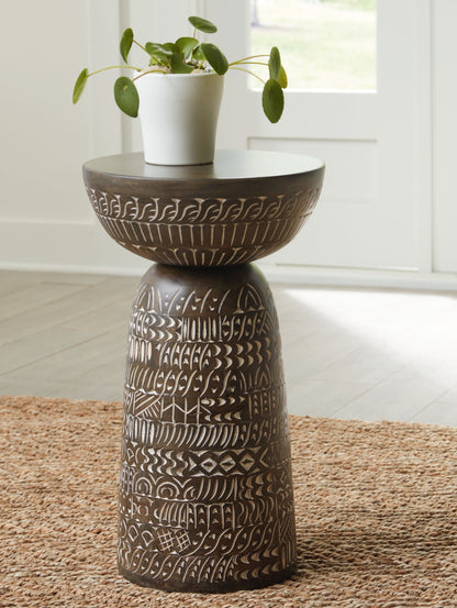 Hadcher - Accent Table - Cream / Brown