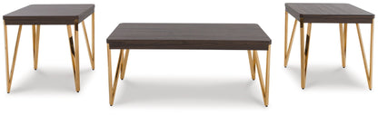 Bandyn - Occasional Table Set (Set of 3) - Brown / Champagne
