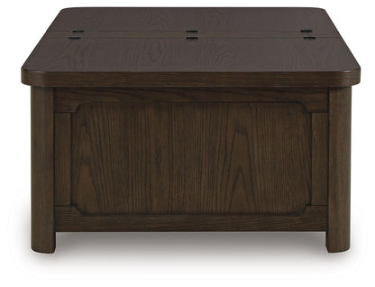 Breckington - Cocktail Table With Storage - Dark Brown