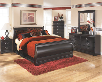 Huey Vineyard - Black - Two Drawer Night Stand