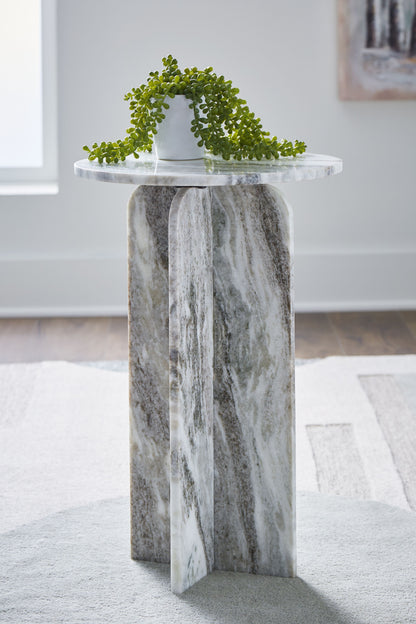 Keithwell - Round Accent Table - Gray