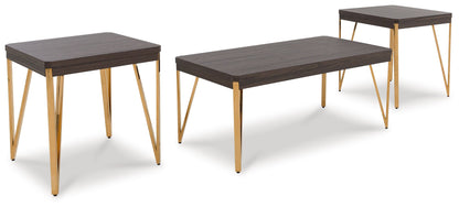 Bandyn - Occasional Table Set (Set of 3) - Brown / Champagne