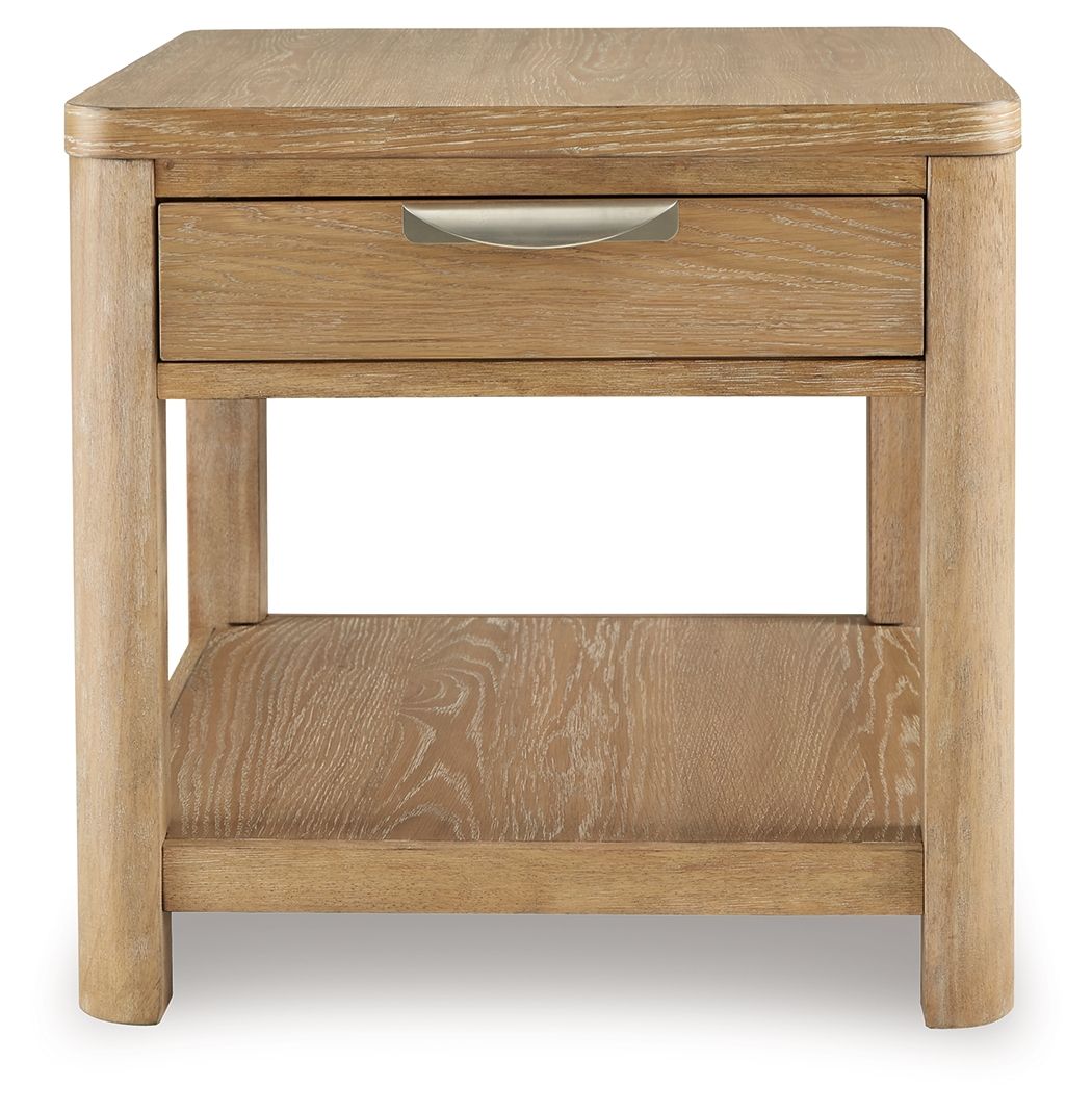 Rencott - Rectangular End Table - Light Brown