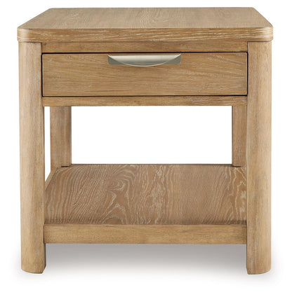 Rencott - Rectangular End Table - Light Brown