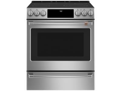 GE CAFE 30 Inch Slide-In Electric Range Stainless Steel