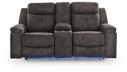 Brysonview - Double Reclining Loveseat With Console - Charcoal