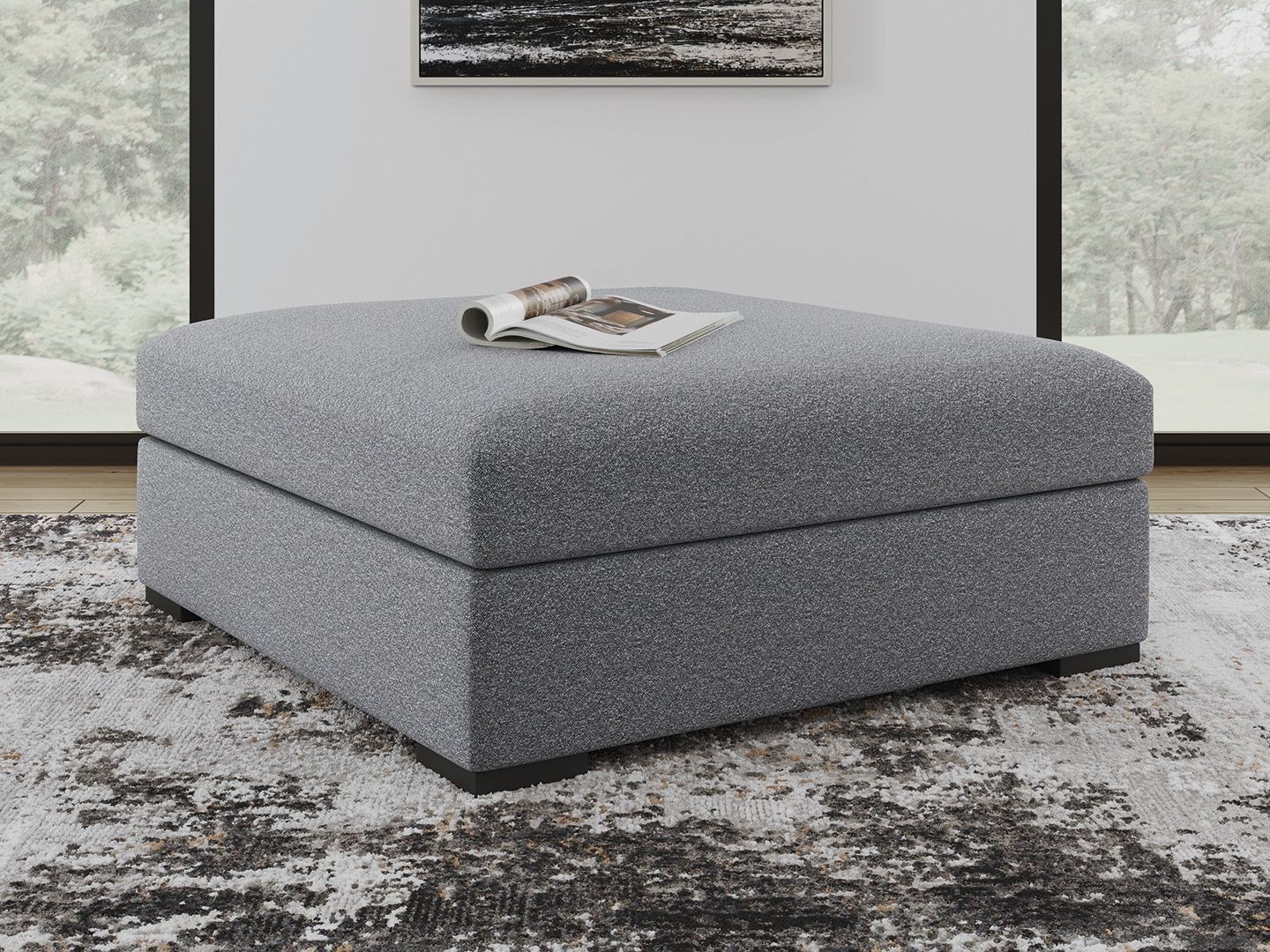 Bealton - Oversized Accent Ottoman - Salt And Pepper