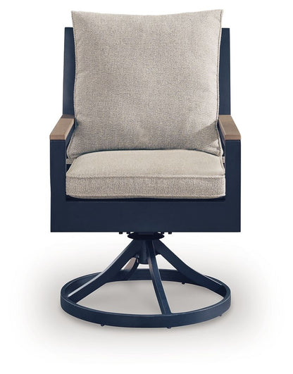 East Beach - Swivel Chair With Cushion (Set of 2) - Blue