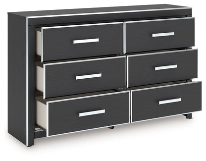 Zuraleus - Black - Six Drawer Dresser