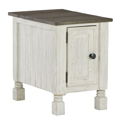 Havalance - Chair Side End Table - White / Gray