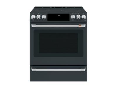 GE CAFE 30 Inch Slide-In Electric Range Matte Black