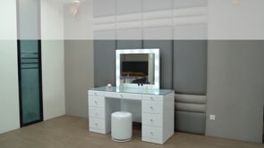 Avery - Vanity Desk With Glass Top And LED Mirroк