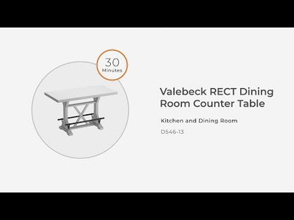 Valebeck - Rectangular Dining Room Counter Table - White / Brown